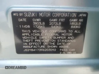 2009 Suzuki SX4 Touring AWD z VIN JS2YB417396203092, wystawiony jako Copart lot #53965685 z przebiegiem 153 701 mil mil oraz Szkoda całkowita • Salvage title. Historia ofert i sprzedaży dostępna na DreamBid. Obrazek 13.