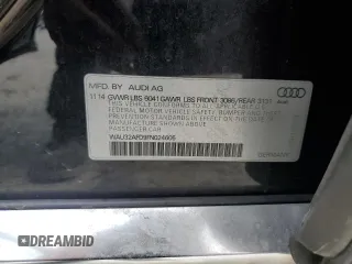 2015 Audi A8 L 4.0T with VIN WAU32AFD9FN024605, listed as a Copart auction lot 52086125 with 70,730 mi miles and Salvage Title. Bid and sale history available at carsss.com. Image 12.