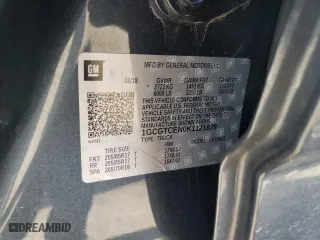 2019 Chevrolet Colorado 4WD LT with VIN 1GCGTCEN0K1121829, listed as a Copart auction lot 43394075 with 54,708 mi miles and Salvage Title. Bid and sale history available at carsss.com. Image 14.