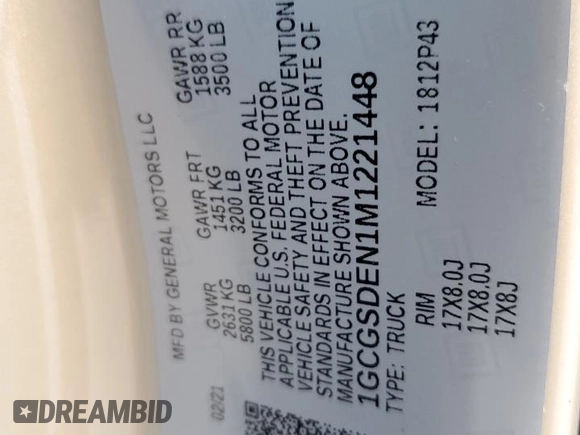 2021 Chevrolet Colorado 2WD Z71 with VIN 1GCGSDEN1M1221448, listed as a Copart auction lot 75447624 with 30,526 mi miles and Salvage title. Bid and sale history available at DreamBid. Image 14.