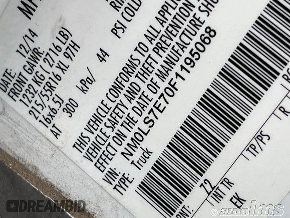 2015 Ford Transit Connect XL с VIN NM0LS7E70F1195068, выставлен на аукционе IAAI как лот 42764954 с пробегом 100 506 миль миль и . История ставок и продаж доступна на DreamBid. Изображение 8.