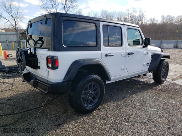 2024 Jeep Wrangler Sport with VIN 1C4PJXDG0RW326239, listed as a Copart auction lot 84757574 with 6,745 mi miles and Salvage Title. Bid and sale history available at carsss.com. Image 3.