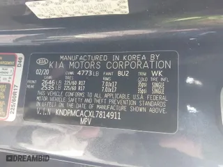 2020 Kia Sportage LX with VIN KNDPMCACXL7814911, listed as a IAAI auction lot 41783708 with 67066 miles. Bid and sale history available at carsss.com. Image 9.