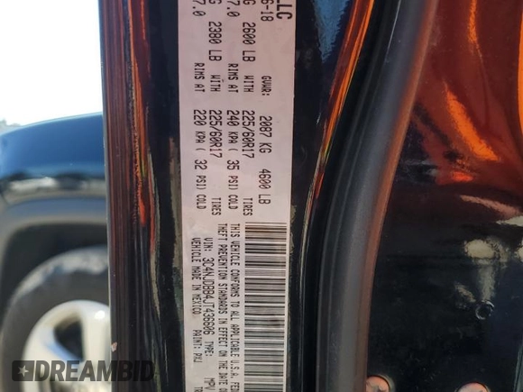 2018 Jeep Compass Latitude with VIN 3C4NJDBB4JT436606, listed as a Copart auction lot 45516035 with 33,325 mi miles and Salvage Title. Bid and sale history available at DreamBid. Image 12.