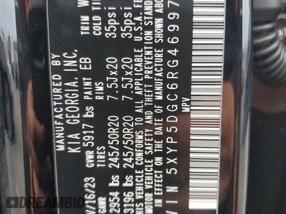 2024 Kia Telluride SX X-Line with VIN 5XYP5DGC6RG469978, listed as a Copart auction lot 81030984 with Not Provided miles and Salvage Title. Bid and sale history available at carsss.com. Image 14.
