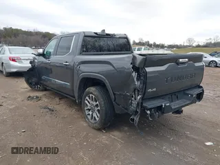 2024 Toyota Tundra 1794 Edition with VIN 5TFMA5DBXRX142402, listed as a IAAI auction lot 41253806 with 17,523 mi miles and . Bid and sale history available at DreamBid. Image 3.