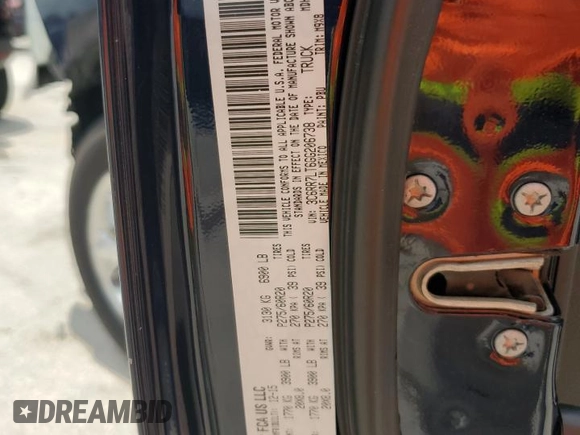2016 Ram 1500 Big Horn with VIN 3C6RR7LT6GG206738, listed as a Copart auction lot 60317055 with 167,634 mi miles and Salvage title. Bid and sale history available at DreamBid. Image 13.