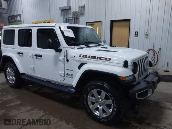 2018 Jeep Wrangler Unlimited Sahara z VIN 1C4HJXEG3JW117990, wystawiony jako IAAI lot #42290861 z przebiegiem 86 907 mil mil oraz . Historia ofert i sprzedaży dostępna na DreamBid. Obrazek 1.