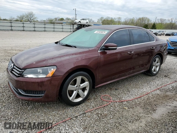 2013 Volkswagen Passat SE with VIN 1VWBP7A32DC087794, listed as a Copart auction lot 52509825 with 142,359 mi miles and Non repairable. Bid and sale history available at DreamBid. Image 1.
