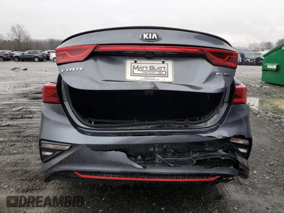 2021 Kia Forte GT-Line with VIN 3KPF34AD7ME270897, listed as a Copart auction lot 50296205 with 93,833 mi miles and Salvage Title. Bid and sale history available at carsss.com. Image 6.