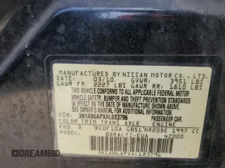 2010 Nissan Sentra SR with VIN 3N1AB6APXAL683796, listed as a Copart auction lot 46342345 with 120,703 mi miles and Salvage Title. Bid and sale history available at DreamBid. Image 15.