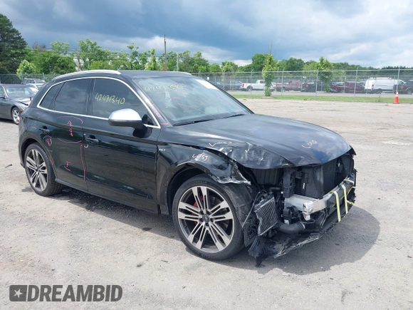 2018 Audi SQ5 Premium Plus z VIN WA1A4AFYXJ2169180, wystawiony jako IAAI lot #42471340 z przebiegiem 57 235 mil mil oraz . Historia ofert i sprzedaży dostępna na DreamBid. Obrazek 1.