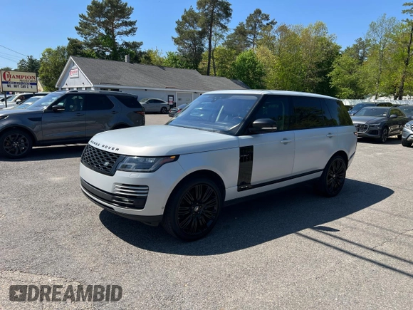 2020 Land Rover Range Rover z VIN SALGS5SEXLA404736, wystawiony jako Copart lot #56987455 z przebiegiem 157 169 mil mil oraz Czysty tytuł • Clean title. Historia ofert i sprzedaży dostępna na DreamBid. Obrazek 1.