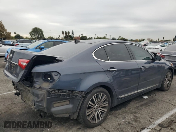 2015 Kia Cadenza Premium with VIN KNALN4D74F5172585, listed as a Copart auction lot 81832094 with 108,888 mi miles and Salvage Title. Bid and sale history available at carsss.com. Image 3.