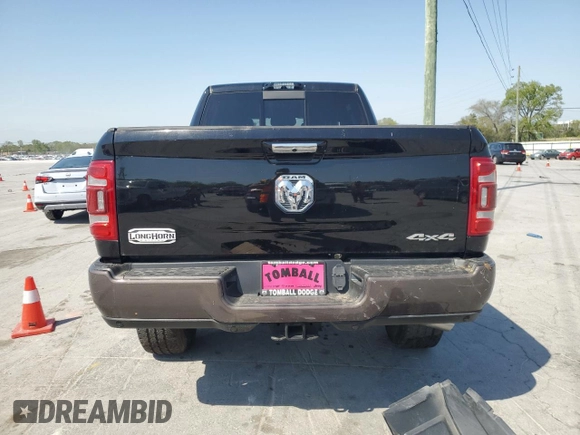 2021 Ram 2500 Longhorn with VIN 3C6UR5PL5MG530364, listed as a Copart auction lot 53162185 with Not provided miles and Salvage title. Bid and sale history available at DreamBid. Image 6.