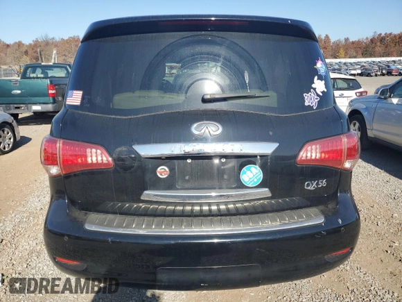 2012 Infiniti QX56 7-passenger with VIN JN8AZ2NE0C9020280, listed as a Copart auction lot 76910394 with 149,414 mi miles and Salvage Title. Bid and sale history available at carsss.com. Image 6.