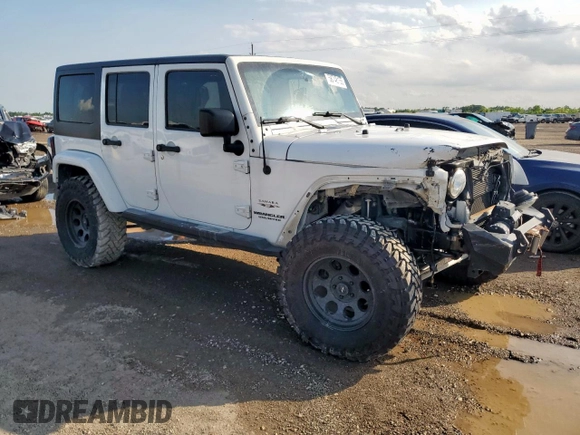 2017 Jeep Wrangler Unlimited Sahara with VIN 1C4HJWEG0HL585262, listed as a Copart auction lot 58748155 with 133,267 mi miles and Salvage title. Bid and sale history available at DreamBid. Image 4.