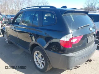 2005 BMW X3 2.5i with VIN WBXPA73485WC50101, listed as a IAAI auction lot 41844456 with 202,522 mi miles. Bid and sale history available at carsss.com. Image 3.