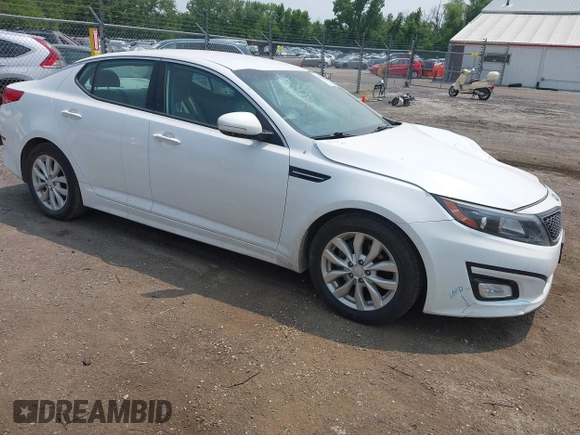 2015 Kia Optima LX with VIN 5XXGM4A71FG356034, listed as a IAAI auction lot 42402142 with 131,376 mi miles and . Bid and sale history available at DreamBid. Image 1.