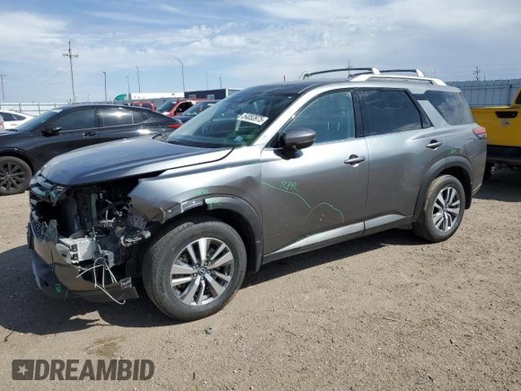 2023 Nissan Pathfinder SL with VIN 5N1DR3CC5PC201153, listed as a Copart auction lot 54053975 with 68,302 mi miles and Salvage title. Bid and sale history available at DreamBid. Image 1.