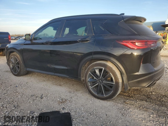 2023 Infiniti QX50 Sport with VIN 3PCAJ5FB4PF118796, listed as a Copart auction lot 82210594 with 25,472 mi miles and Salvage Title. Bid and sale history available at DreamBid. Image 2.