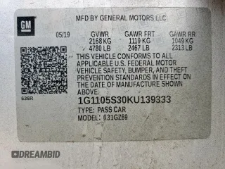 2019 Chevrolet Impala Premier с VIN 1G1105S30KU139333, выставлен на аукционе Copart как лот 57592955 с пробегом 129 793 миль миль и Списание • Salvage title. История ставок и продаж доступна на DreamBid. Изображение 14.