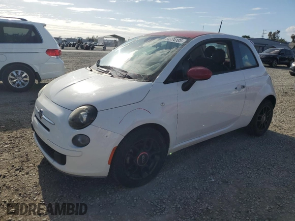 2015 FIAT 500 Pop with VIN 3C3CFFAR3FT612477, listed as a Copart auction lot 54774185 with 124,803 mi miles and Salvage title. Bid and sale history available at DreamBid. Image 1.