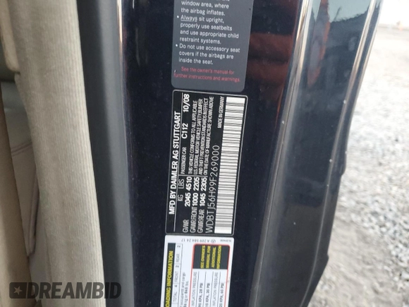 2009 Mercedes-Benz CLK 350 with VIN WDBTJ56H99F269000, listed as a Copart auction lot 80169234 with Not Provided miles and Salvage Title. Bid and sale history available at DreamBid. Image 13.
