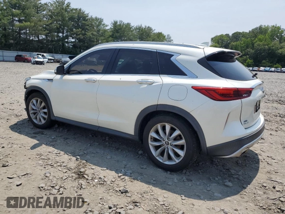 2019 Infiniti QX50 Essential with VIN 3PCAJ5M3XKF117589, listed as a Copart auction lot 58156705 with 59,554 mi miles and Salvage title. Bid and sale history available at DreamBid. Image 2.