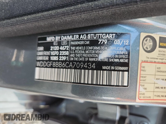 2012 Mercedes-Benz C 300 Sport с VIN WDDGF8BB6CA709434, выставлен на аукционе Copart как лот 63976735 с пробегом 119 658 миль миль и Списание • Salvage title. История ставок и продаж доступна на DreamBid. Изображение 12.