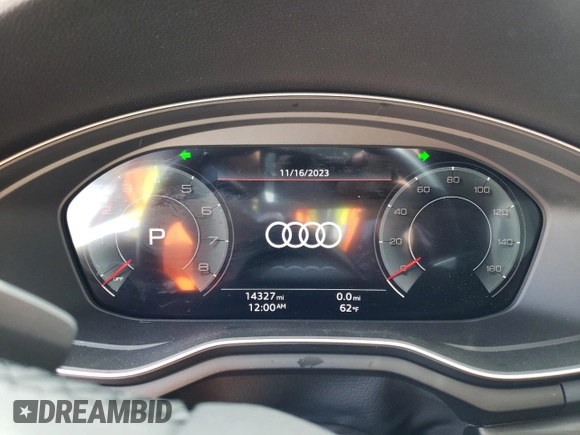 2022 Audi A5 Sportback Premium Plus with VIN WAUCBCF52NA023970, listed as a Copart auction lot 77373983 with 14,327 mi miles. Bid and sale history available at carsss.com. Image 9.