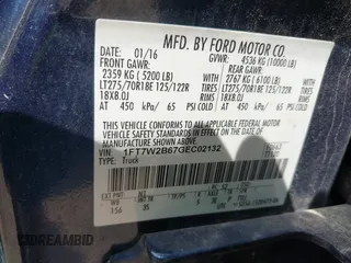 2016 Ford F-250 Lariat z VIN 1FT7W2B67GEC02132, wystawiony jako IAAI lot #42043437 z przebiegiem 220 898 mil mil oraz . Historia ofert i sprzedaży dostępna na DreamBid. Obrazek 9.
