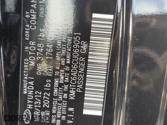 2012 Hyundai Veloster w/Gray Int с VIN KMHTC6AD6CU069051, выставлен на аукционе Copart как лот 57573825 с пробегом 19 222 миль миль и Списание • Salvage title. История ставок и продаж доступна на DreamBid. Изображение 12.