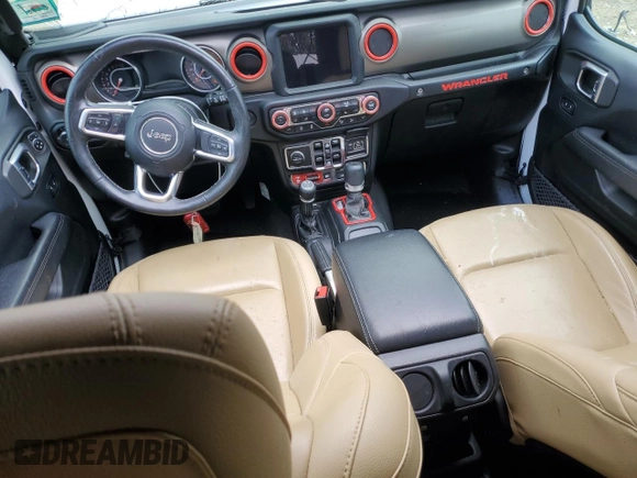 2018 Jeep Wrangler Unlimited Rubicon with VIN 1C4HJXFGXJW244945, listed as a Copart auction lot 49893645 with 45,802 mi miles and Salvage title. Bid and sale history available at DreamBid. Image 8.