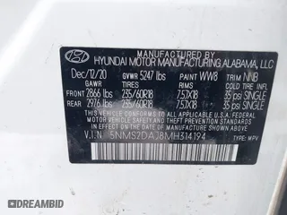 2021 Hyundai Santa Fe SEL with VIN 5NMS2DAJ8MH314194, listed as a IAAI auction lot 41646340 with 68,155 mi miles. Bid and sale history available at carsss.com. Image 9.