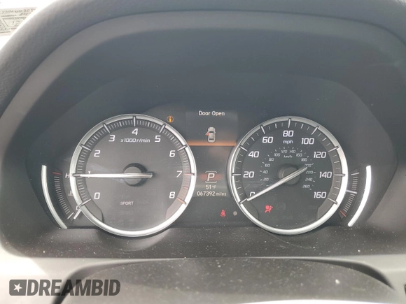 2017 Acura TLX V6 w/Advance Pkg with VIN 19UUB2F77HA003089, listed as a Copart auction lot 58361105 with 67,392 mi miles and Salvage title. Bid and sale history available at DreamBid. Image 9.