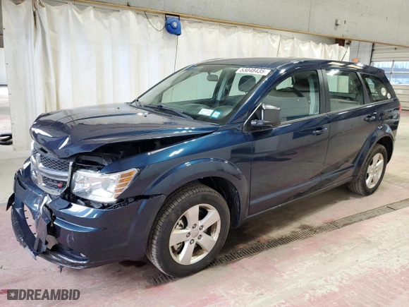 2013 Dodge Journey American Value Pkg with VIN 3C4PDCAB6DT560702, listed as a Copart auction lot 53048435 with 124,467 mi miles and Salvage Title. Bid and sale history available at carsss.com. Image 1.
