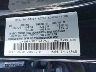 2023 Mazda 3 S Select with VIN JM1BPAKM9P1615922, listed as a IAAI auction lot 41258830 with 7,323 mi miles and . Bid and sale history available at DreamBid. Image 9.