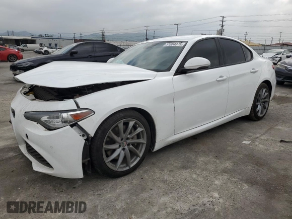 2021 Alfa Romeo Giulia with VIN ZARFAMAN7M7638886, listed as a Copart auction lot 51004375 with 50,571 mi miles and Salvage title. Bid and sale history available at DreamBid. Image 1.