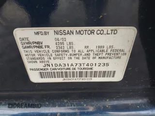 2003 Nissan Maxima GLE с VIN JN1DA31A73T401235, выставлен на аукционе IAAI как лот 42371917 с пробегом 184 450 миль миль и . История ставок и продаж доступна на DreamBid. Изображение 9.