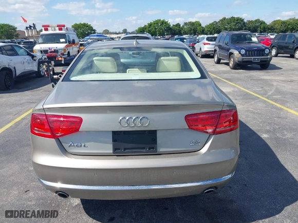 2012 Audi A8 L with VIN WAURVAFD0CN001646, listed as a IAAI auction lot 41524110 with 105,187 mi miles. Bid and sale history available at carsss.com. Image 16.
