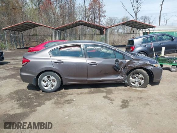 2013 Honda Civic LX with VIN 19XFB2F56DE291491, listed as a IAAI auction lot 41947866 with Not Provided miles and . Bid and sale history available at DreamBid. Image 13.