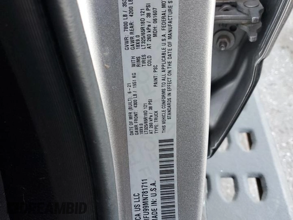 2021 Ram 1500 TRX with VIN 1C6SRFU99MN781711, listed as a Copart auction lot 42058625 with 55,732 mi miles and Salvage Title. Bid and sale history available at carsss.com. Image 13.