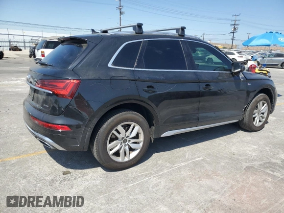 2023 Audi Q5 S line Premium with VIN WA1GAAFY9P2155489, listed as a Copart auction lot 58023625 with 18,513 mi miles and Salvage title. Bid and sale history available at DreamBid. Image 3.