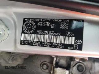 2013 Toyota Prius One with VIN JTDKDTB32D1538530, listed as a Copart auction lot 52870375 with 192,332 mi miles and Clean Title. Bid and sale history available at carsss.com. Image 12.