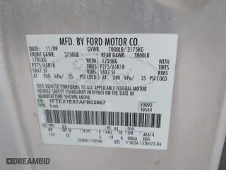 2010 Ford F-150 XL with VIN 1FTEX1E87AFB02867, listed as a IAAI auction lot 41657876 with 141,921 mi miles. Bid and sale history available at carsss.com. Image 9.