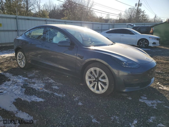 2023 Tesla Model 3 with VIN 5YJ3E1EA1PF654281, listed as a Copart auction lot 87509225 with 15,834 mi miles and Salvage Title. Bid and sale history available at carsss.com. Image 4.
