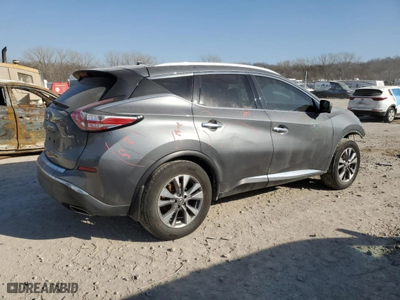 2016 Nissan Murano S with VIN 5N1AZ2MH4GN104747, listed as a Copart auction lot 48392015 with 133,552 mi miles and Salvage Title. Bid and sale history available at carsss.com. Image 3.