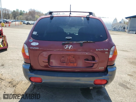 2004 Hyundai Santa Fe GLS with VIN KM8SC73D44U848707, listed as a Copart auction lot 54386875 with 133,299 mi miles and Salvage Title. Bid and sale history available at carsss.com. Image 6.
