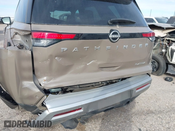 2023 Nissan Pathfinder Platinum with VIN 5N1DR3DH3PC273947, listed as a IAAI auction lot 41253438 with 13,101 mi miles and . Bid and sale history available at DreamBid. Image 20.